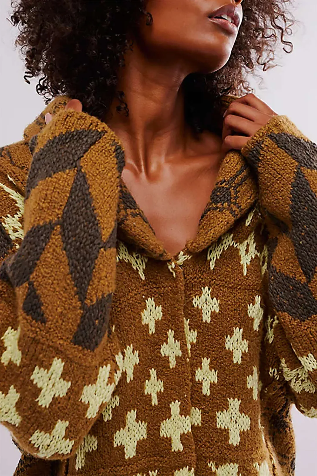 Retro Pattern Knit Button Cardigan sold by Micas product image thumbnail 5