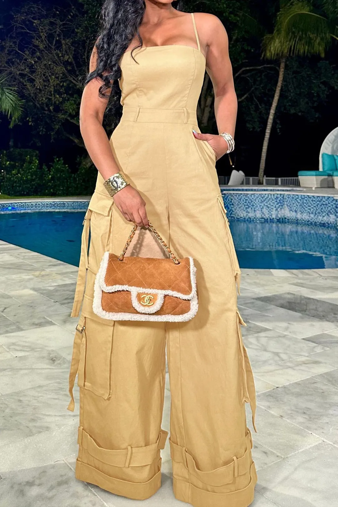 Solid Pocket Slip Jumpsuit sold by Micas