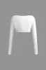 Solid Twist Top And Asymmetrical Ruched Skirt Set sold by Micas