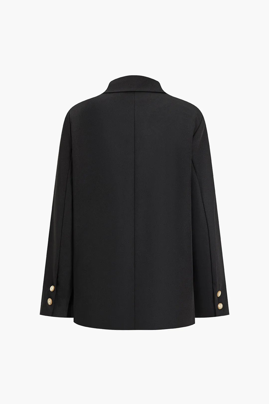 Solid Denim Notched Lapel Patchwork Blazer sold by Micas product image thumbnail 2