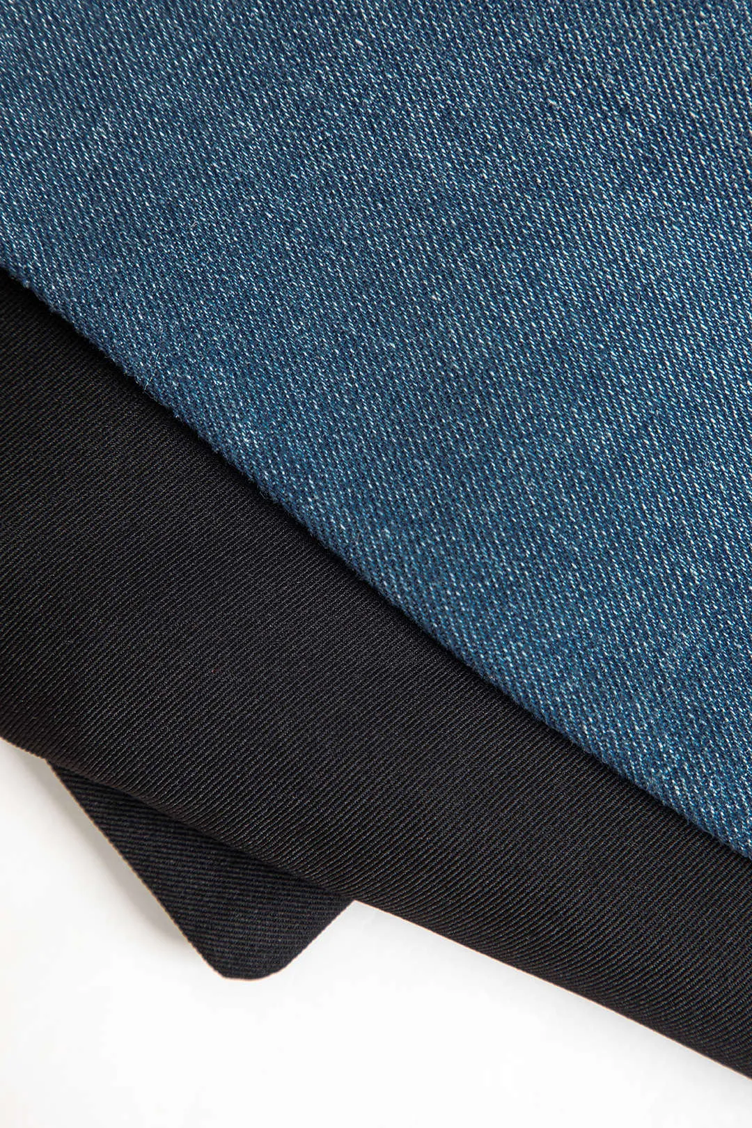 Solid Denim Notched Lapel Patchwork Blazer sold by Micas product image thumbnail 4