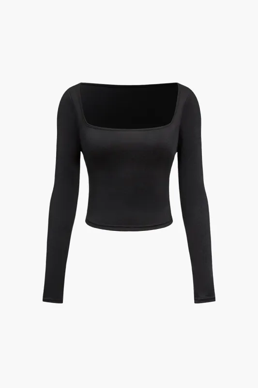 Grundlæggende solid langærmet top sold by Micas