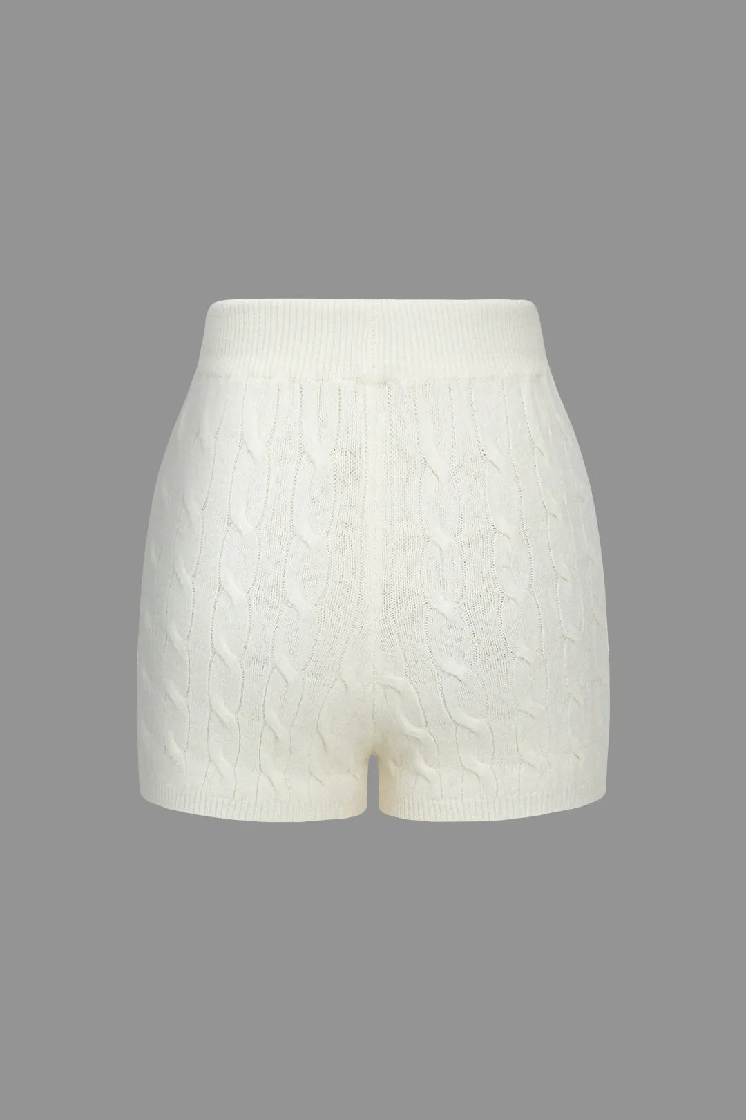 Grundlæggende solid sweater krave strik top og shorts sæt sold by Micas product image thumbnail 5