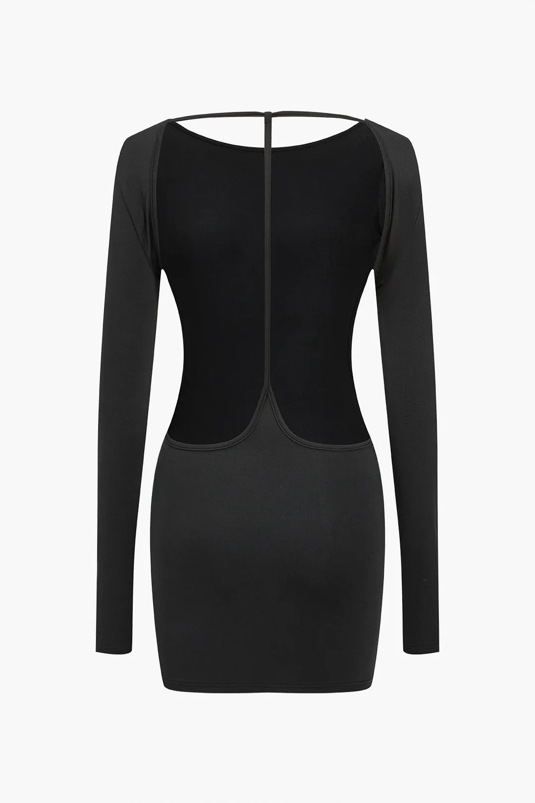 Solid, langærmet minikjole uden ryg sold by Micas product image thumbnail 3