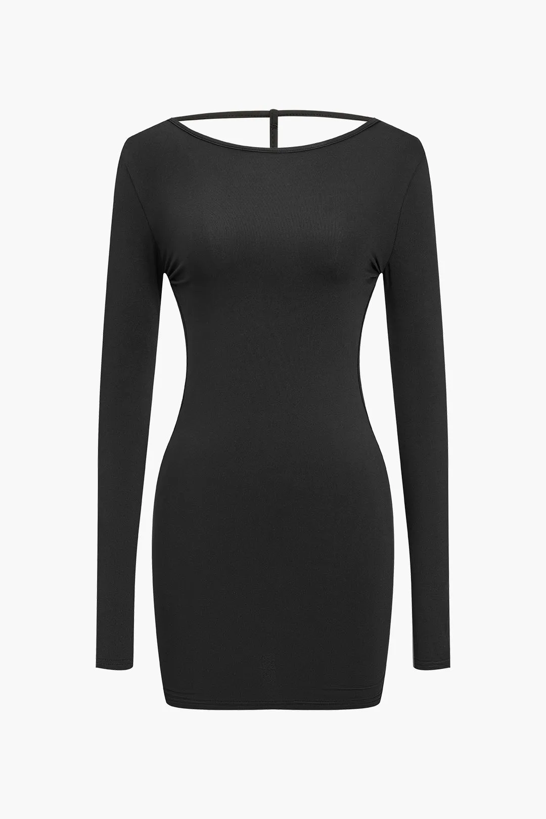 Solid, langærmet minikjole uden ryg sold by Micas product image thumbnail 2