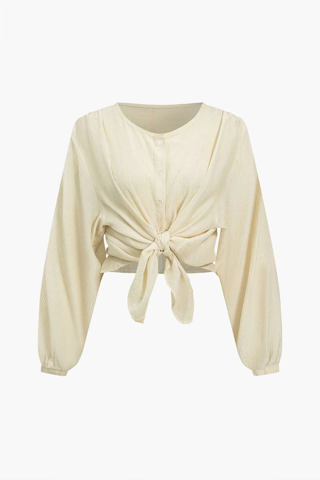 Solid knude -shirt og shirred linning shorts sæt sold by Micas product image thumbnail 3