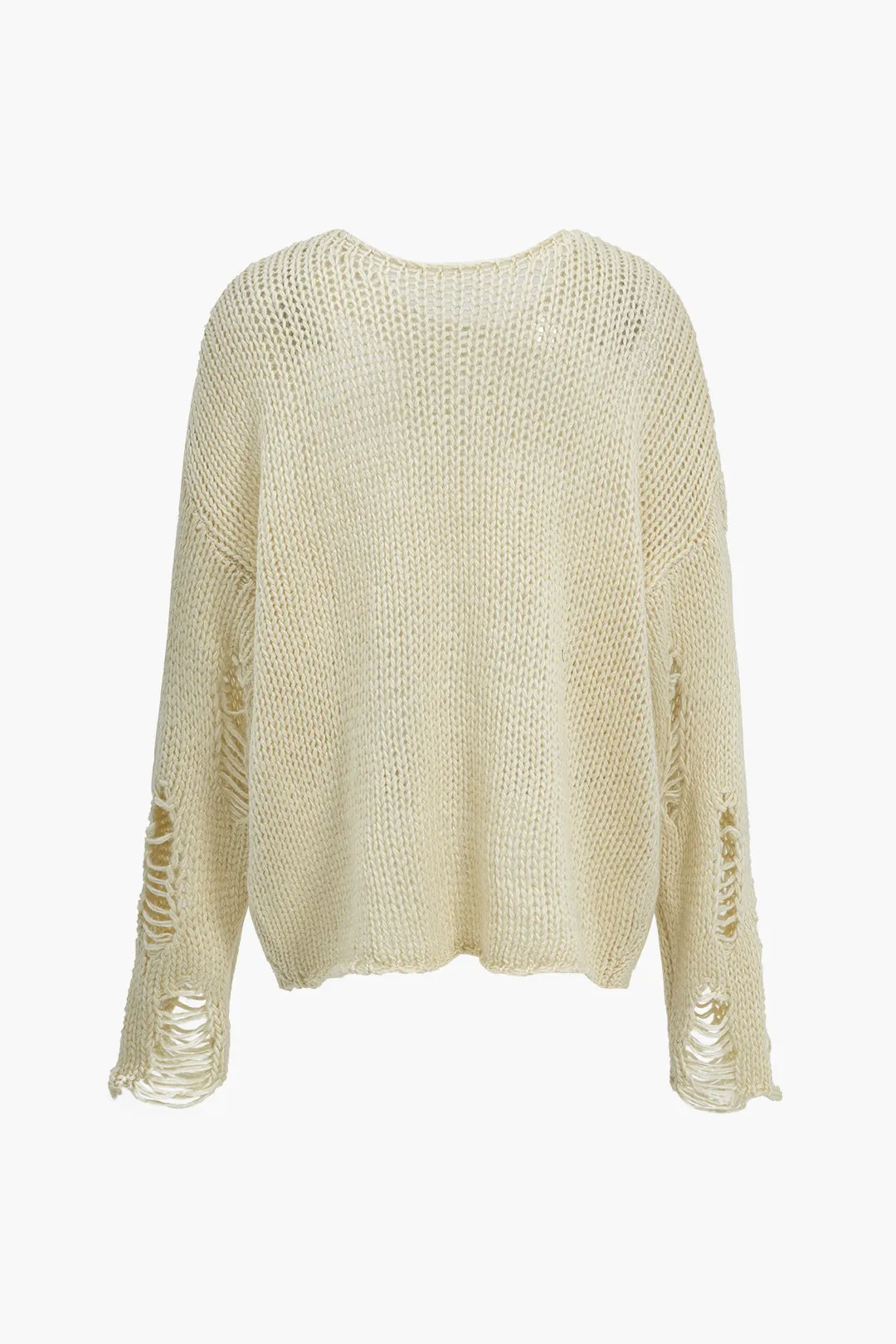 Solid strik skåret ud langærmet top sold by Micas product image thumbnail 2