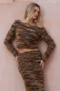 Contrast Bohemian Faux Fur Skirt sold by Micas