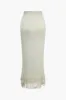 Solid sweater frynser maxi-nederdel sold by Micas
