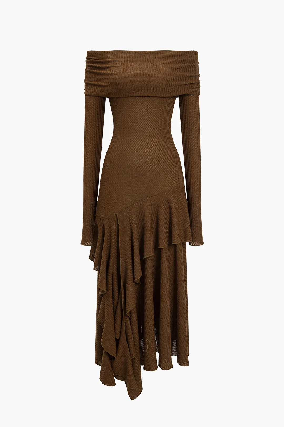 Solid Asymmetrisk Off Shoulder Maxikjole sold by Micas product image thumbnail 2