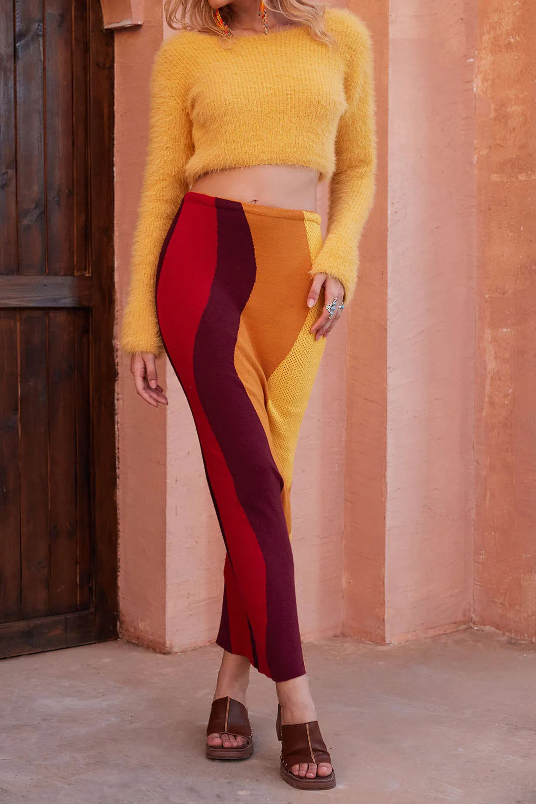 Color Block Sweater Skirt sold by Micas product image thumbnail 5