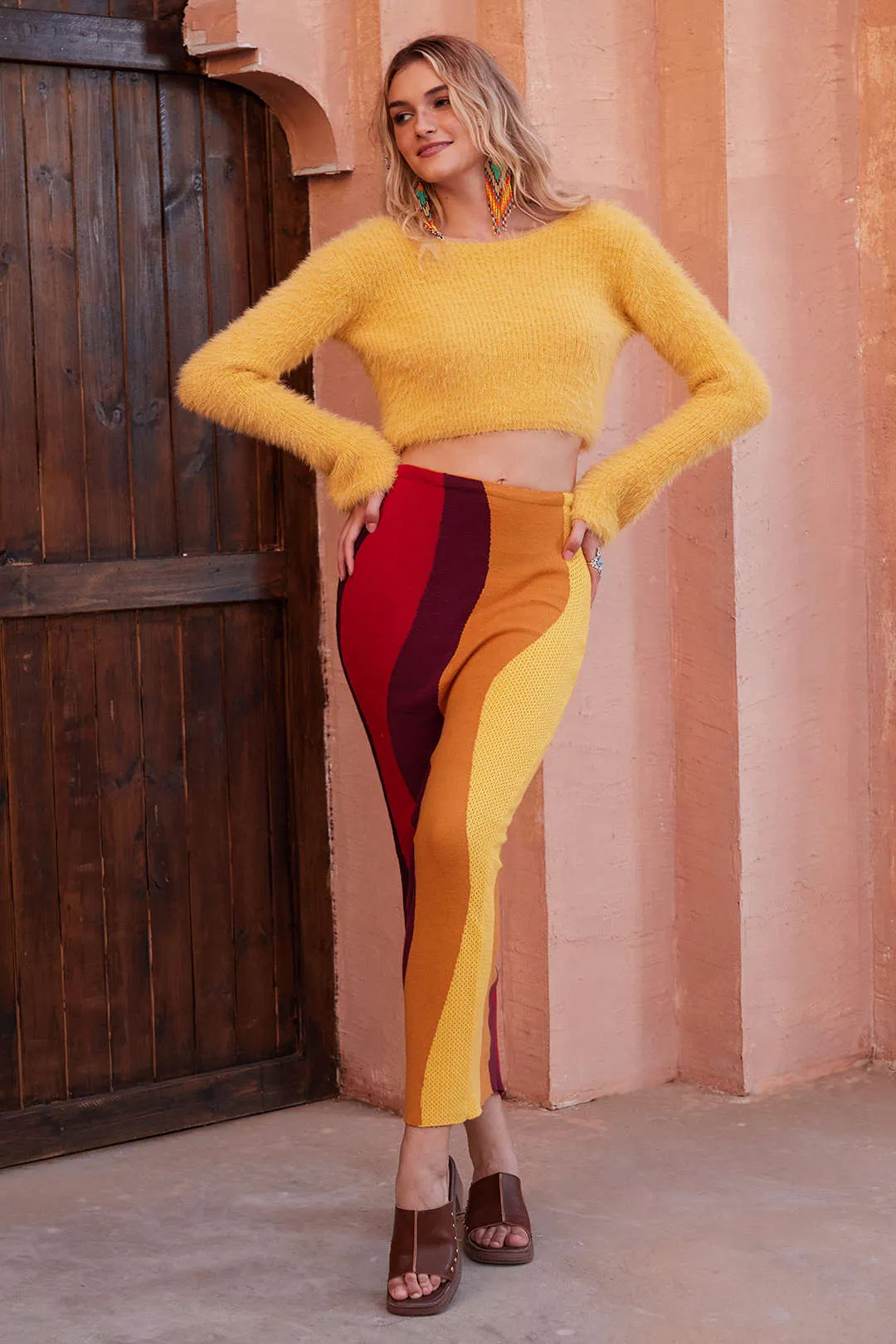 Color Block Sweater Skirt sold by Micas