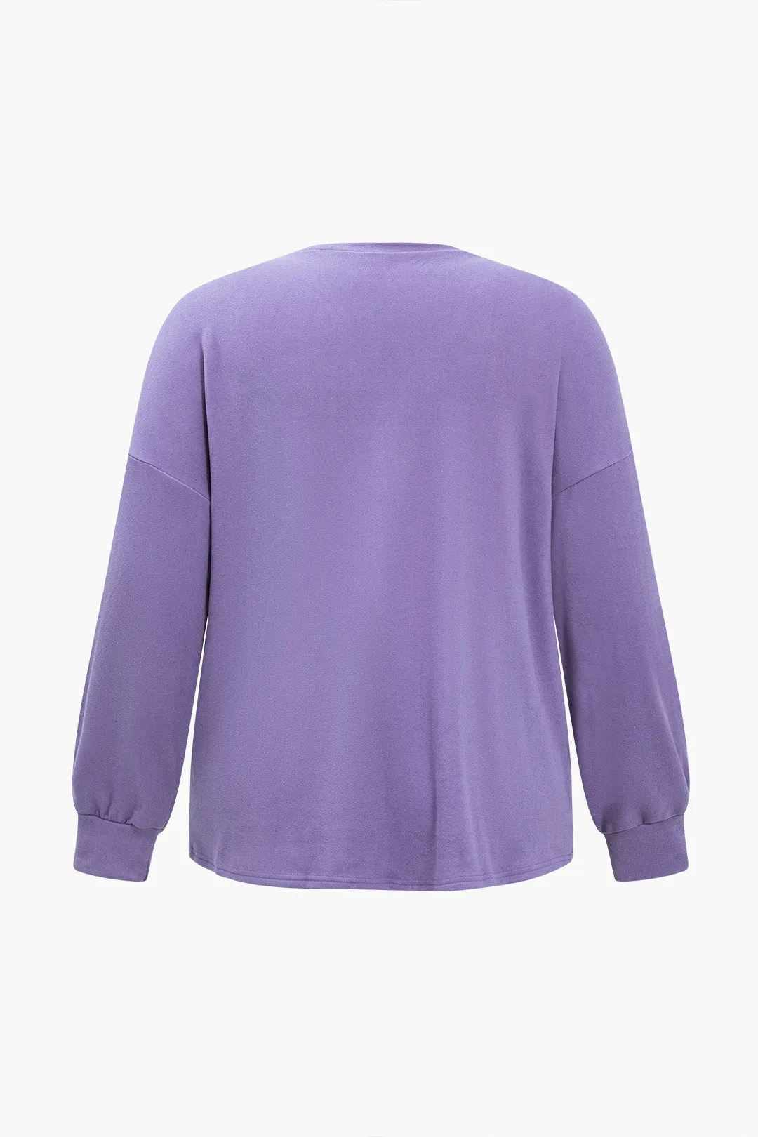 Plus Size Solid Long Sleeve Top And Skirt Set sold by Micas product image thumbnail 4