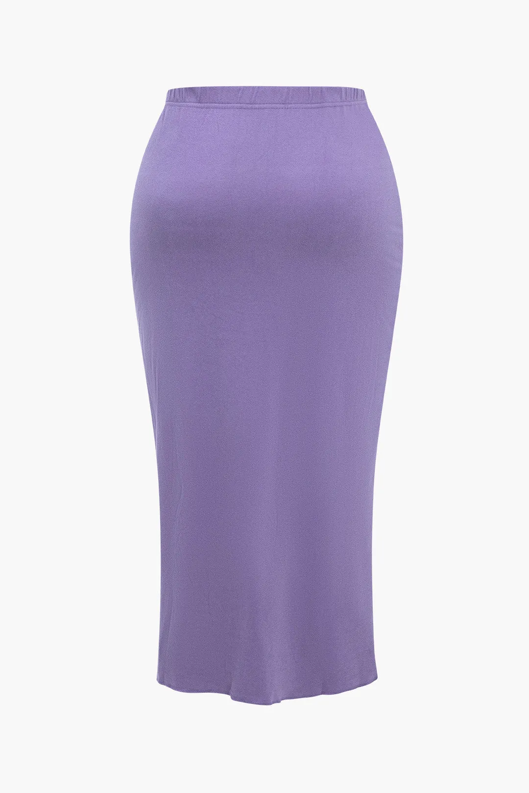 Plus Size Solid Long Sleeve Top And Skirt Set sold by Micas product image thumbnail 5