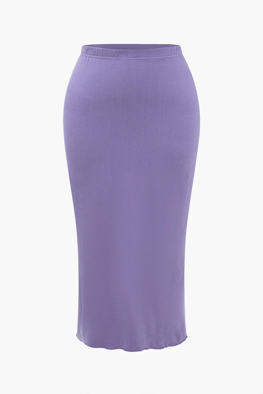 Plus Size Solid Long Sleeve Top And Skirt Set sold by Micas product image thumbnail 3