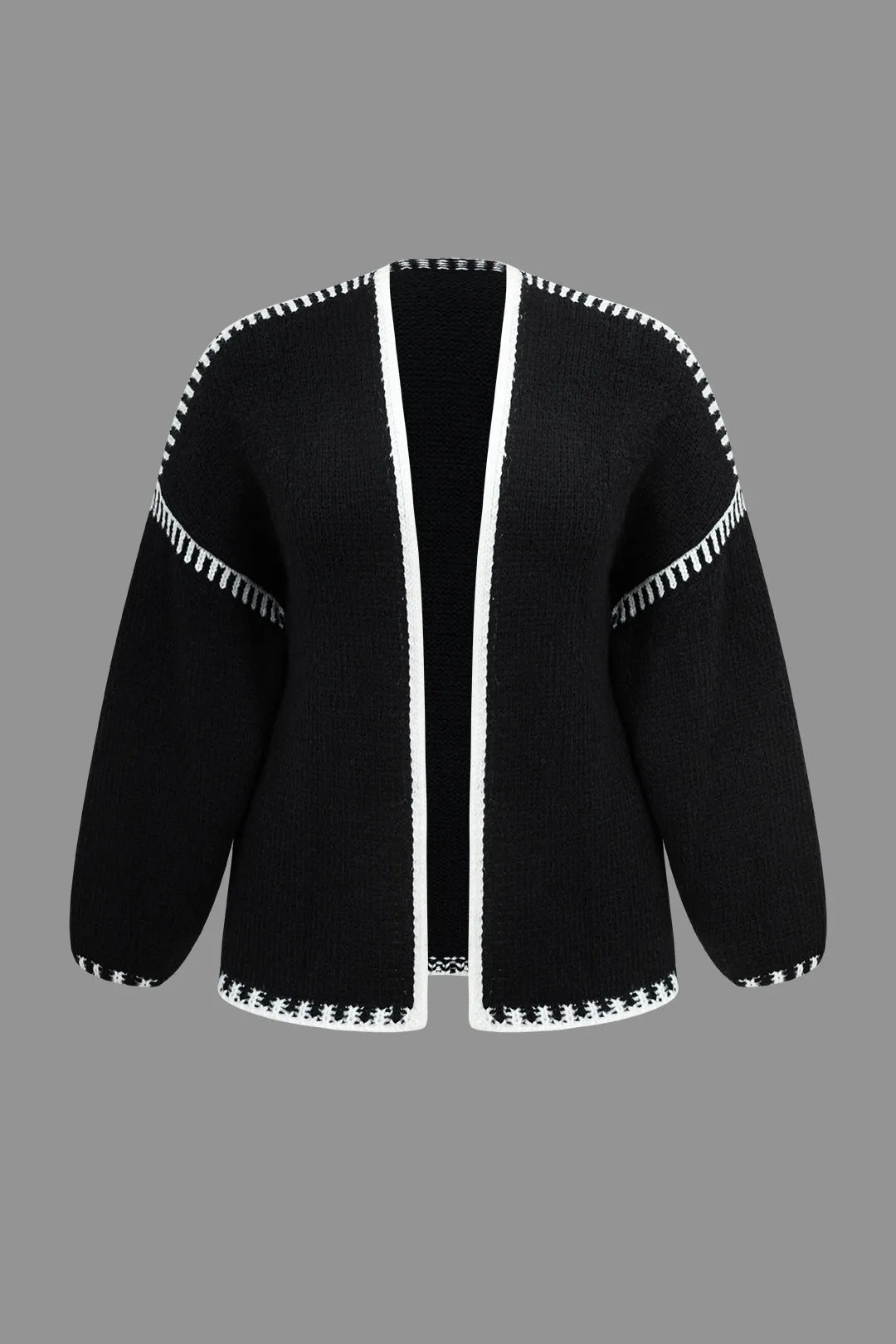 Plus Size Contrast Sweater Cardigan sold by Micas