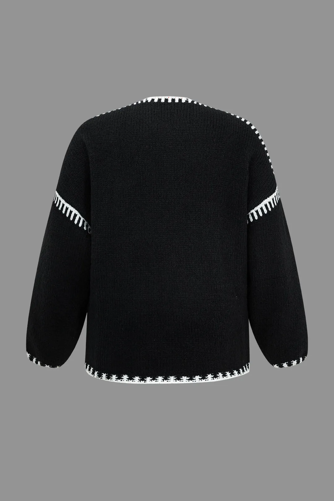 Plus Size Contrast Sweater Cardigan sold by Micas product image thumbnail 2