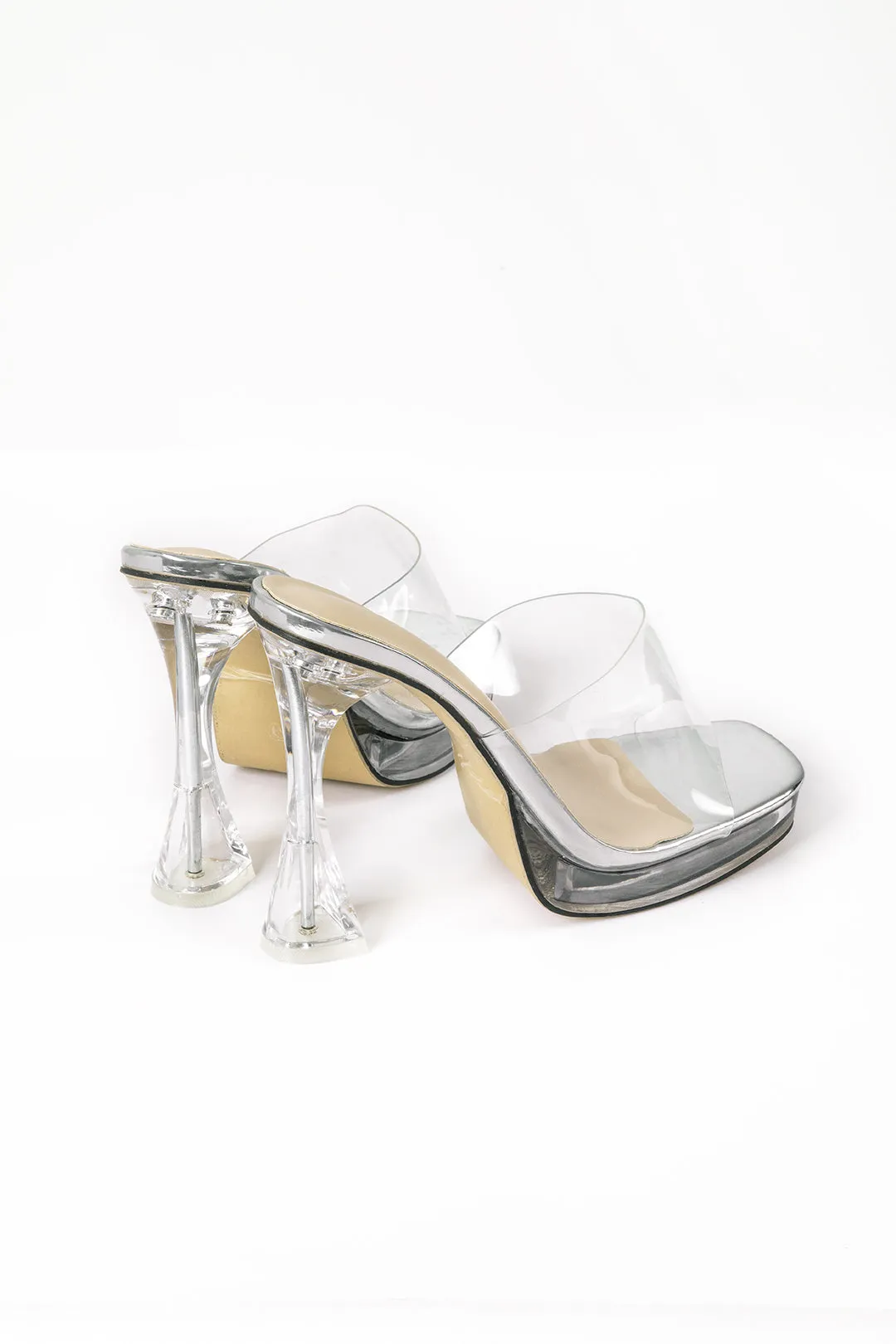 Plastic Open Toe Ultra High Heels sold by Micas product image thumbnail 2