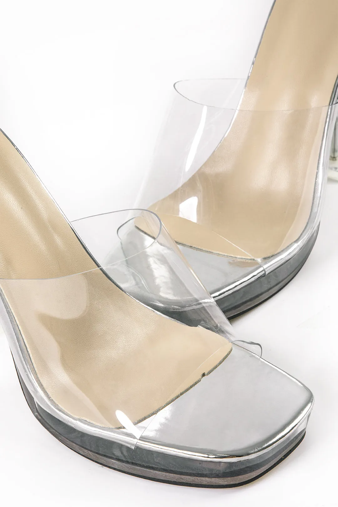 Plastic Open Toe Ultra High Heels sold by Micas product image thumbnail 4