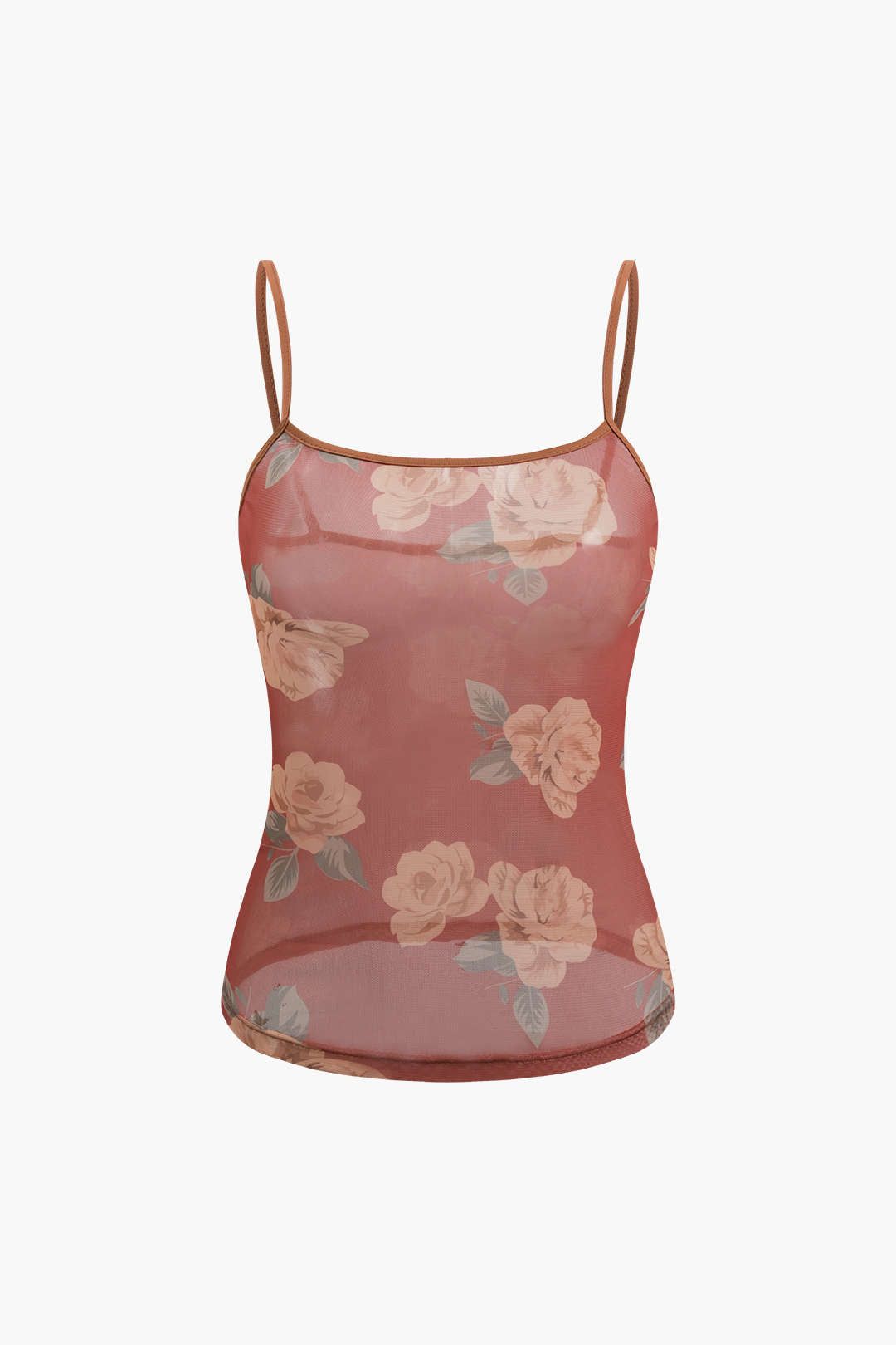Floral Print Mesh Cami Top sold by Micas