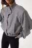 Solid Stand Collar Button Pocket Jacket sold by Micas
