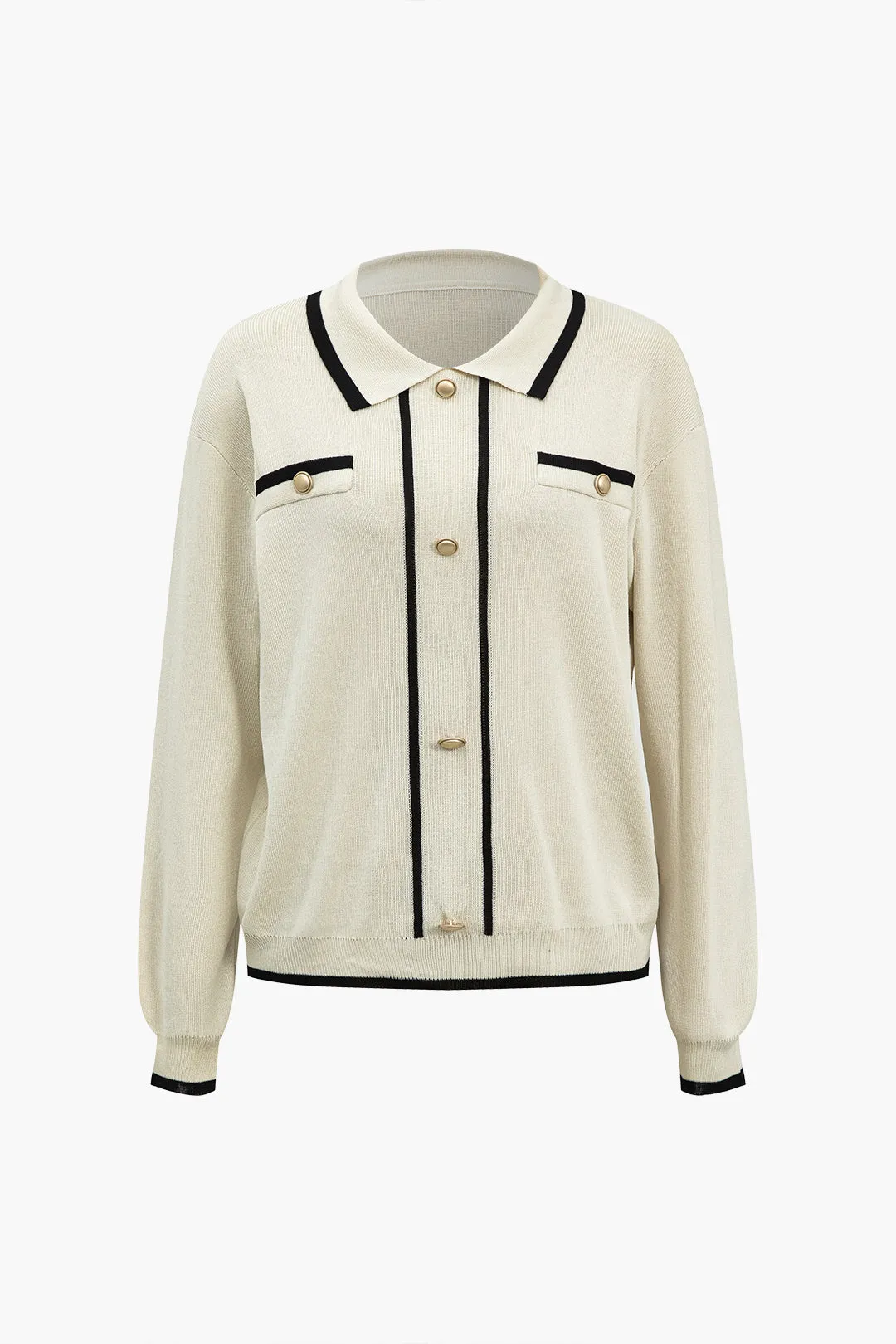 Farveblok sweater -knap top og bukser sæt sold by Micas product image thumbnail 2