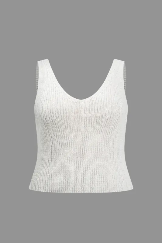 Plus Size Solid Knit Twist Knot Tank Top sold by Micas