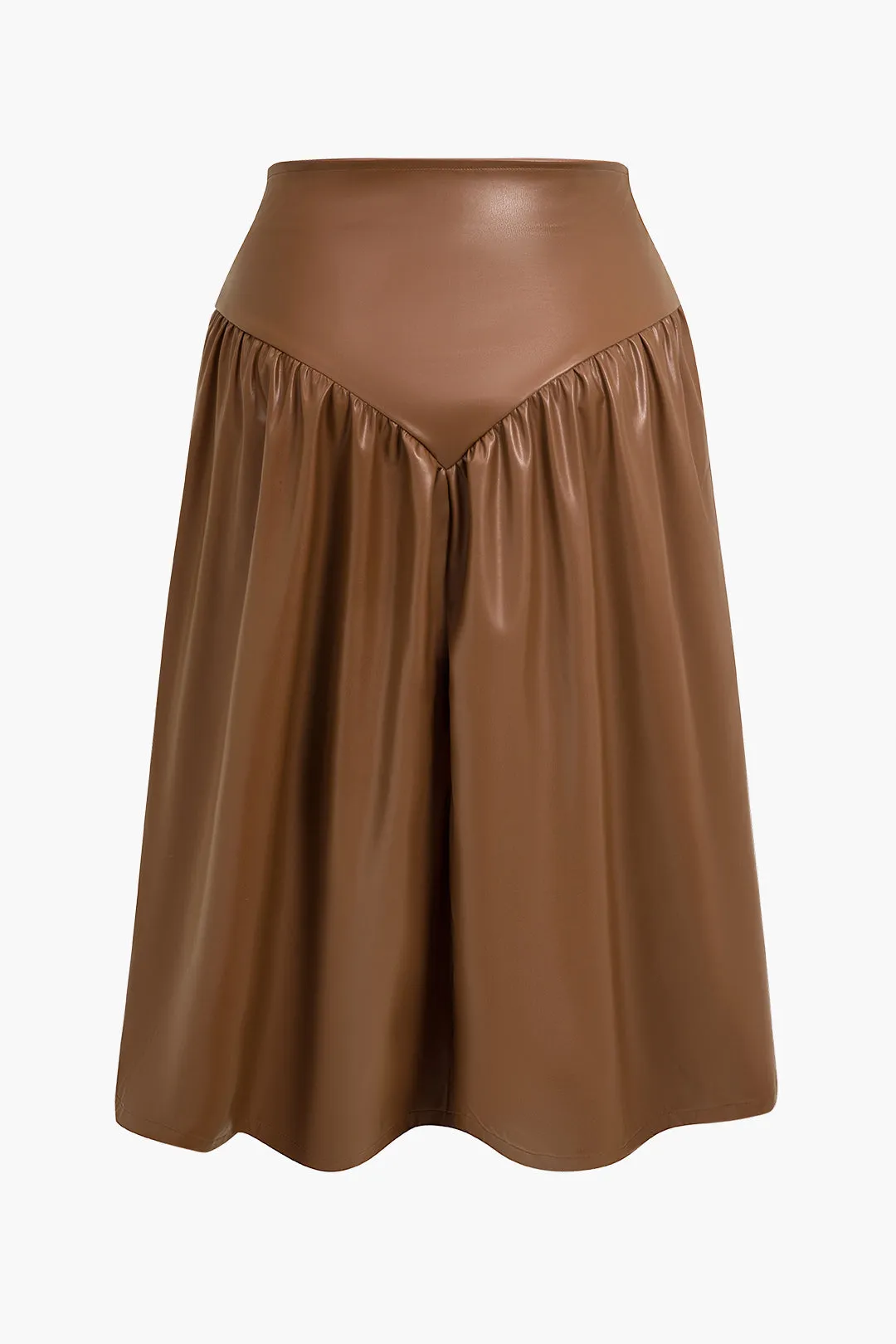 Plus Size Faux Leather Zipper Pockets Skirt sold by Micas product image thumbnail 2