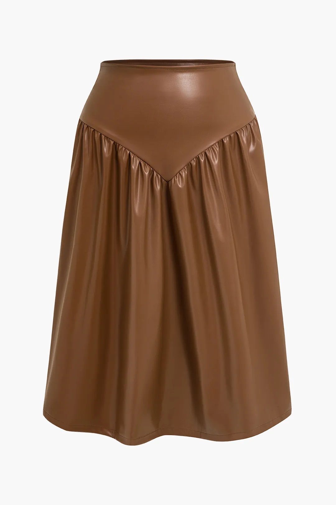 Plus Size Faux Leather Zipper Pockets Skirt sold by Micas