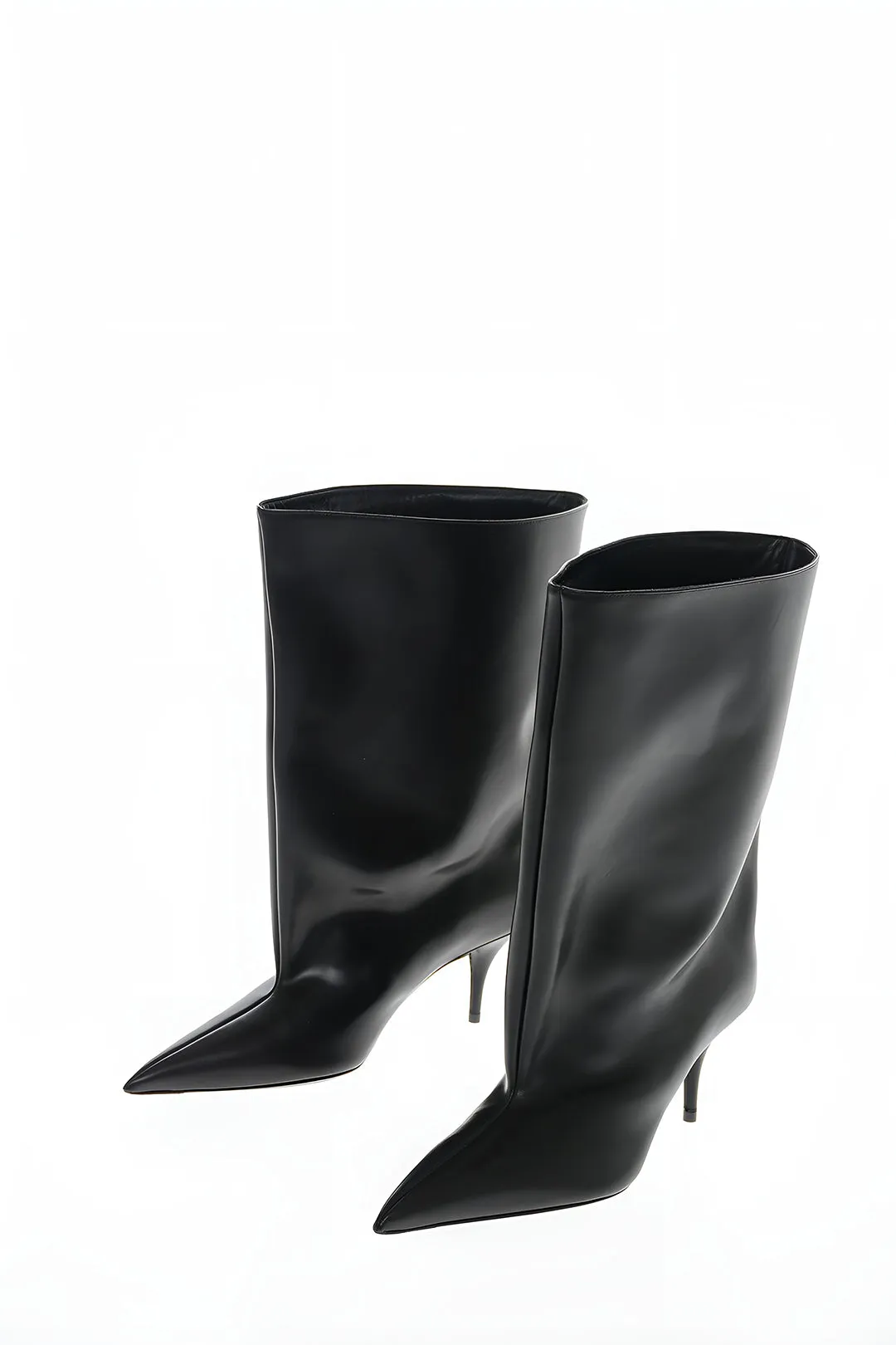 Imiteret læder ankelstøvler med spids tå sold by Micas