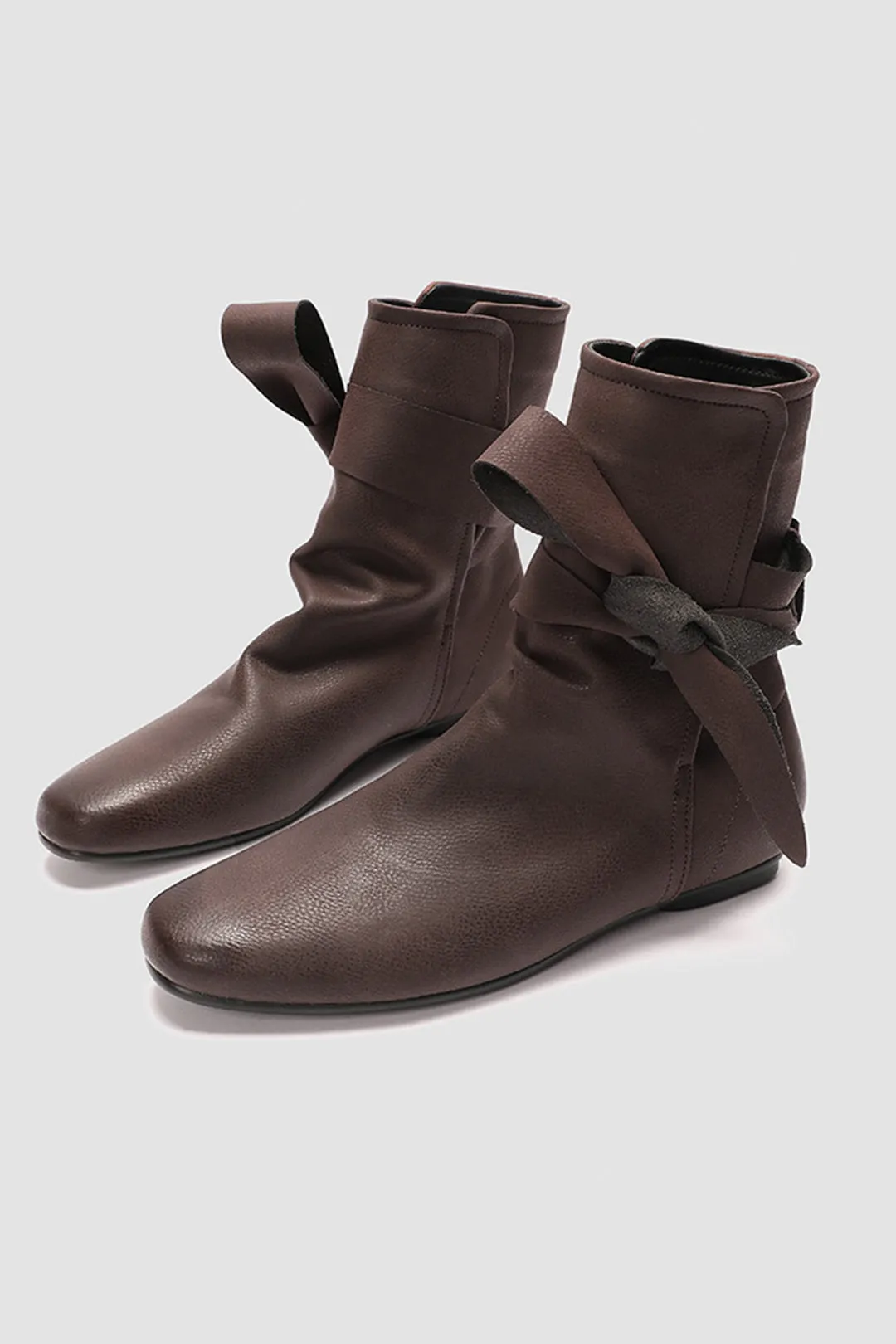 Butterfly Cow Leather Bow Almond Toe Ankle Boots sold by Micas