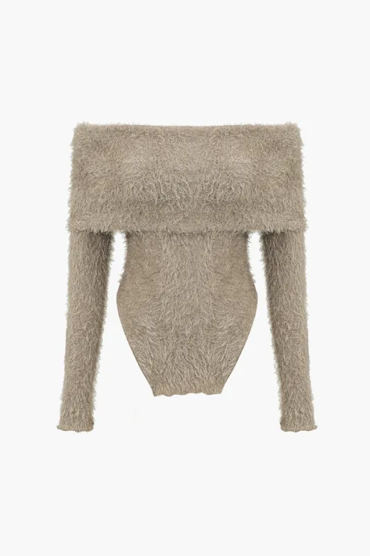 Solid Off Shoulder Long-Sleeve Top sold by Micas