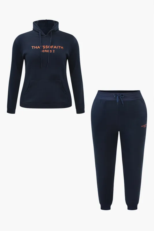 Plus Size digitalt mønster fleece sweatshirt og bukser med hætte made by Micas