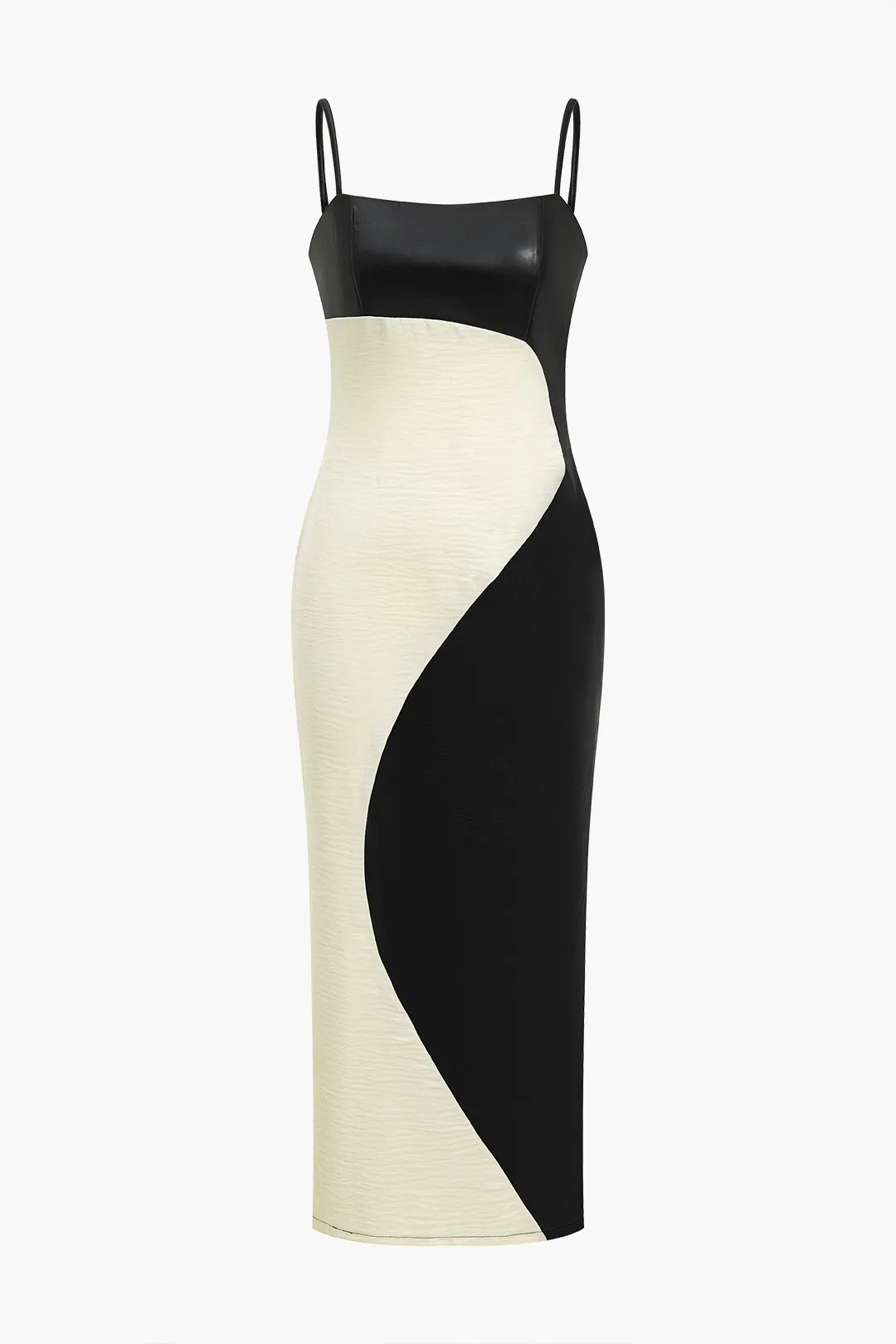 Color Block Slit Slip Midi Dress sold by Micas