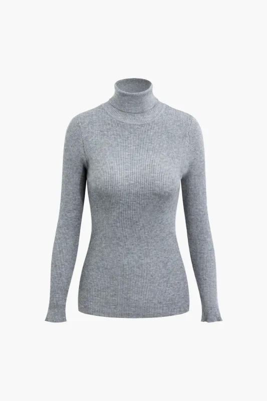Basic Solid Sweater Long-Sleeve Top sold by Micas