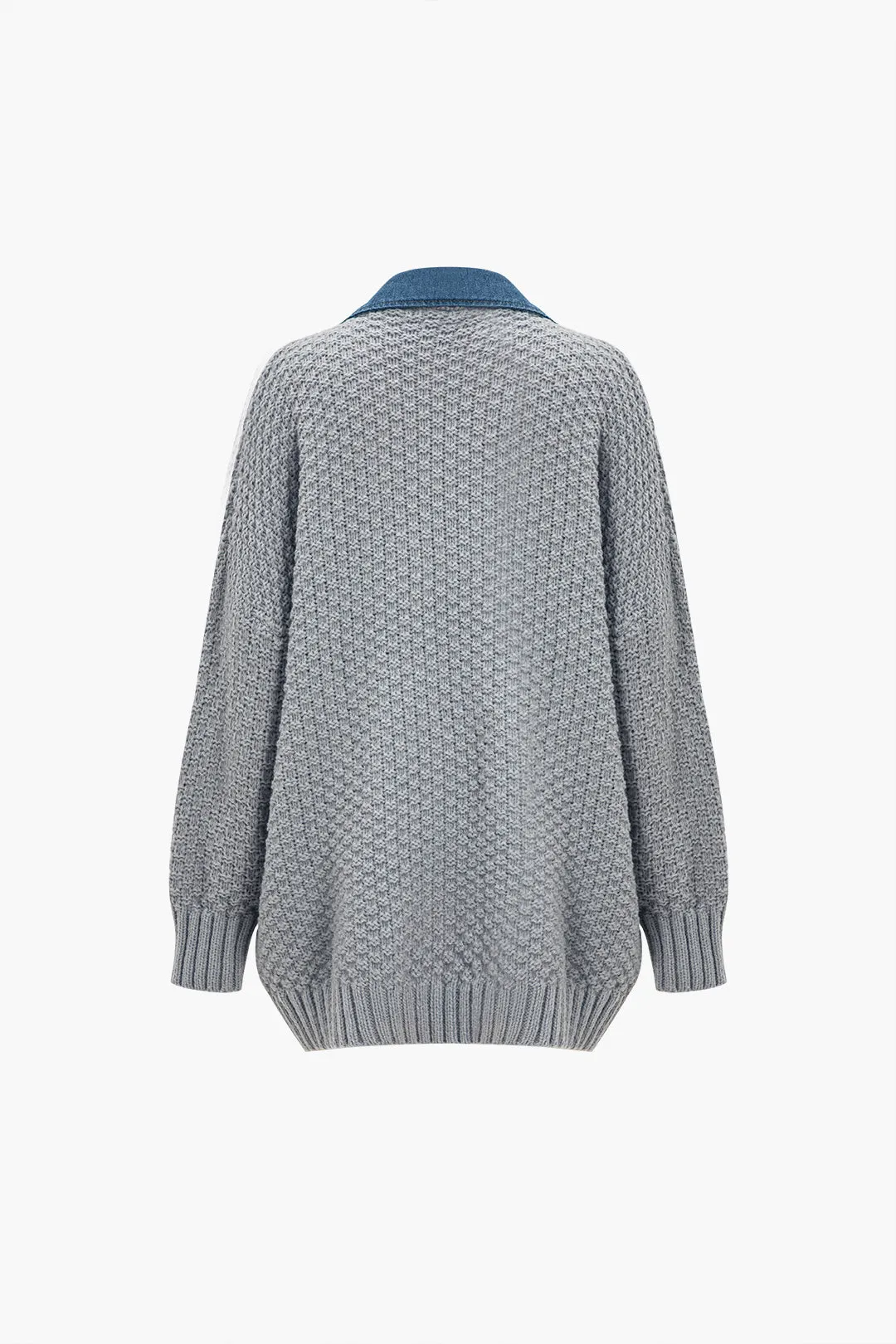 Denim patchwork lomme sweater cardigan sold by Micas product image thumbnail 2