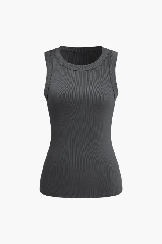 Ribbed Sleeveless Tank Top sold by Micas