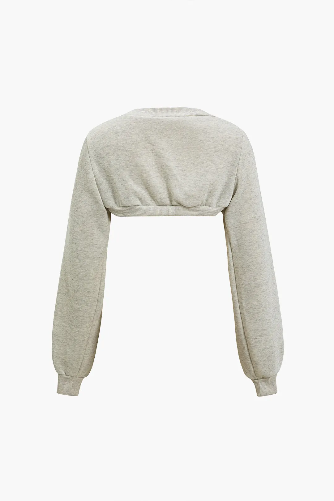 Long-Sleeve Crop Top And High-Waist Shorts Set sold by Micas product image thumbnail 5