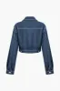Solid kontrast bindende lomme lynlås Denim overtøj sold by Micas