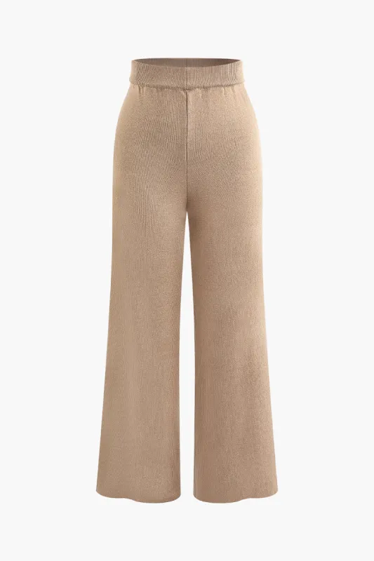 Solid Knit Wide Leg Trousers sold by Micas