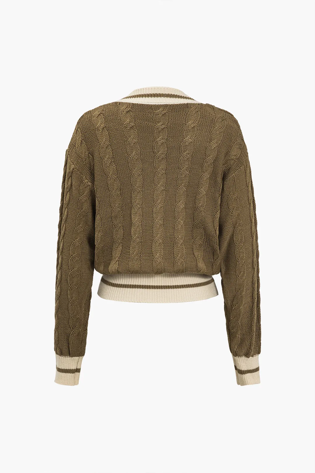 Colour Block Print Button Sweater Cardigan sold by Micas product image thumbnail 3