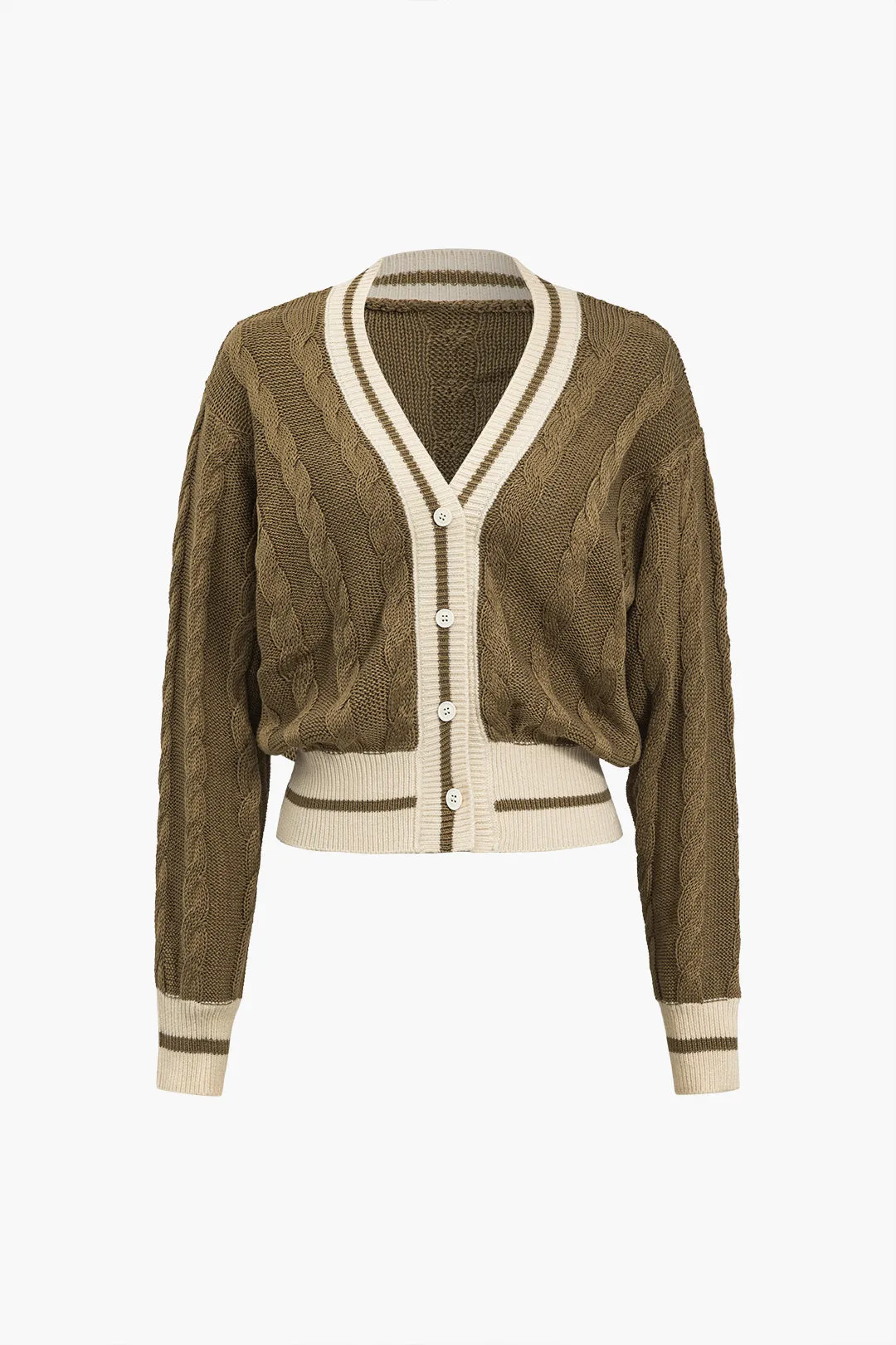 Colour Block Print Button Sweater Cardigan sold by Micas product image thumbnail 2