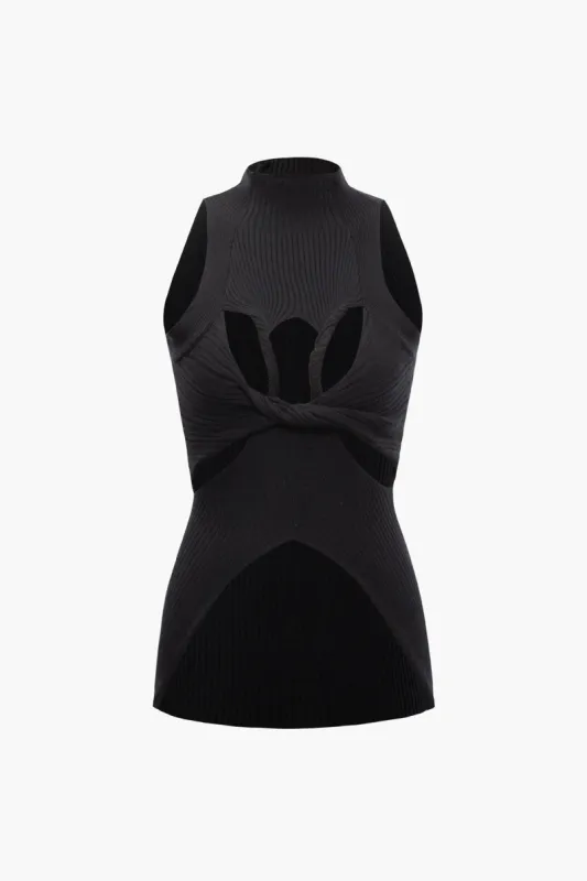 Knit Cut Out Twist Knot Vest sold by Micas