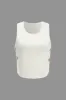 Solid strik metallisk side -knap dekorationstank top sold by Micas