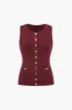 Solid Knit Button Tank Top sold by Micas