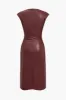 Solid Ruched Zipper Cut Out Midi Dress sold by Micas