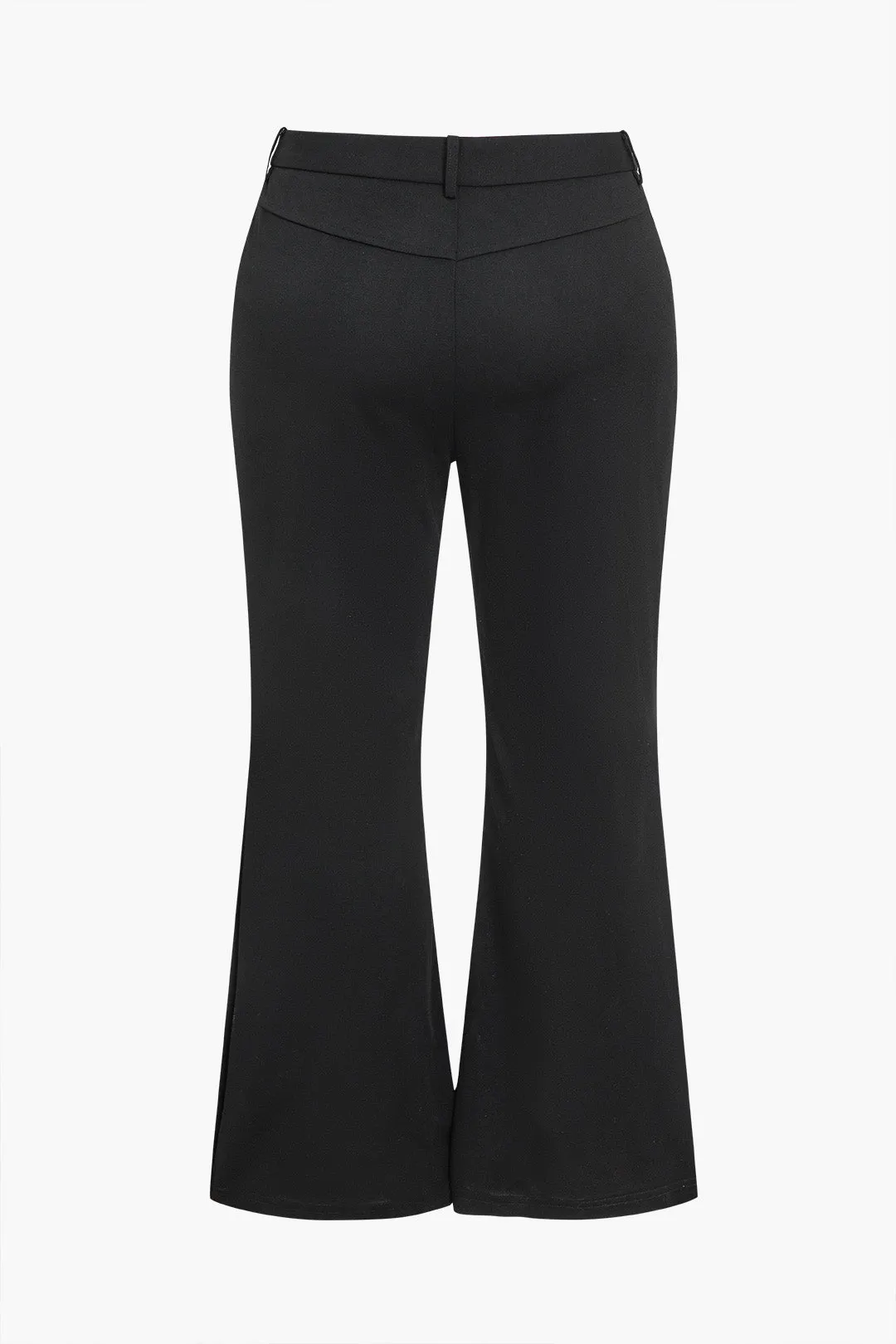 Plus Size Solid Button High Waist Flared Trousers sold by Micas product image thumbnail 2