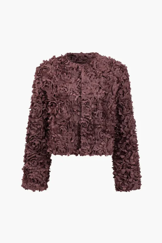 Solid Appliques Textured Jacket sold by Micas