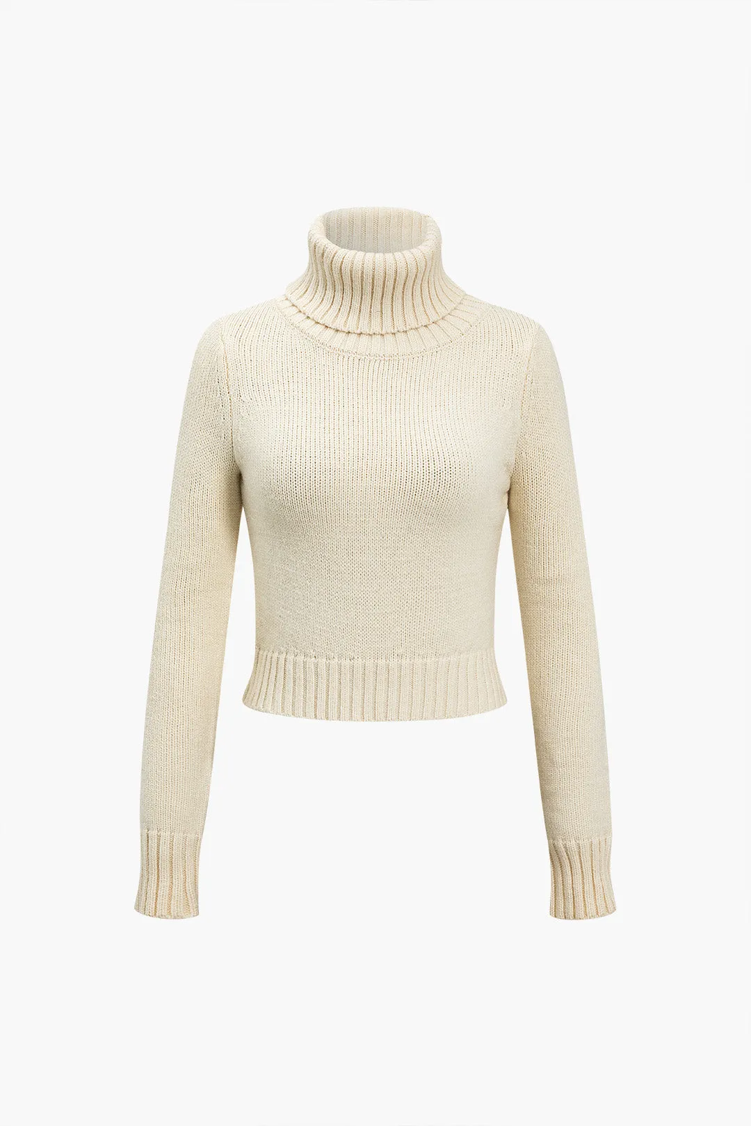 Ribbed Turtleneck Cropped Sweater sold by Micas