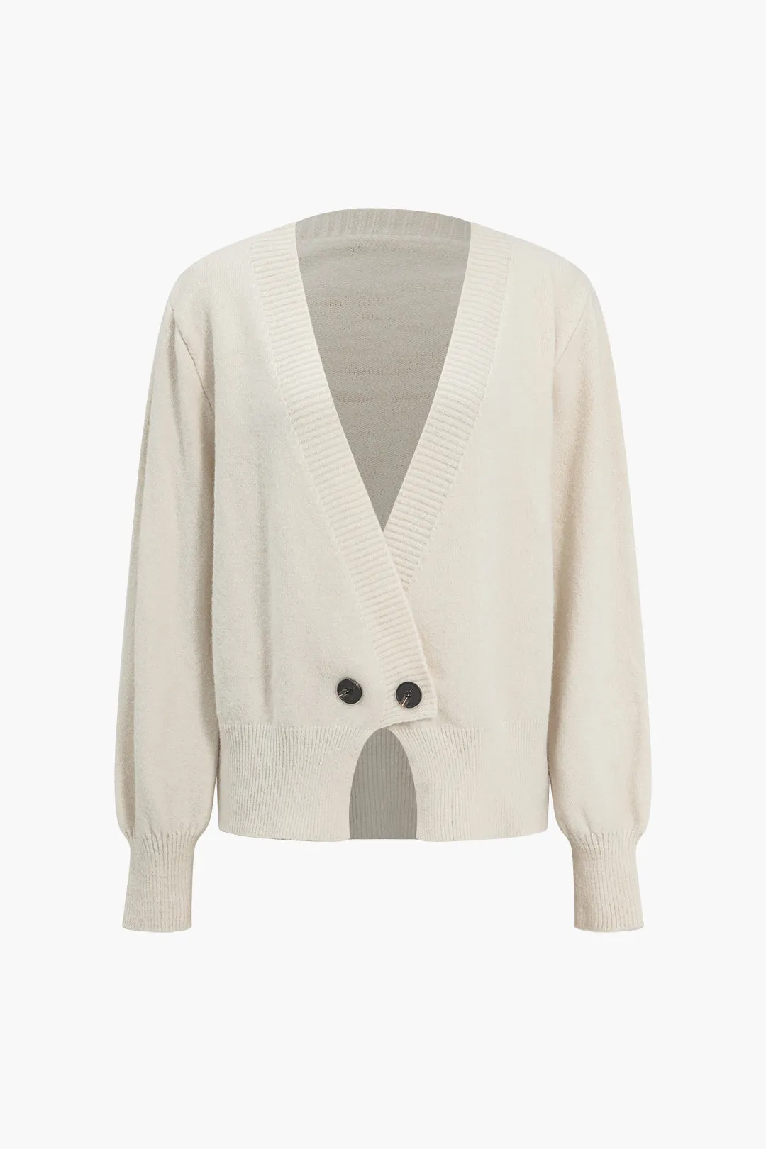 Button-Front V-Neck Sweater Cardigan sold by Micas